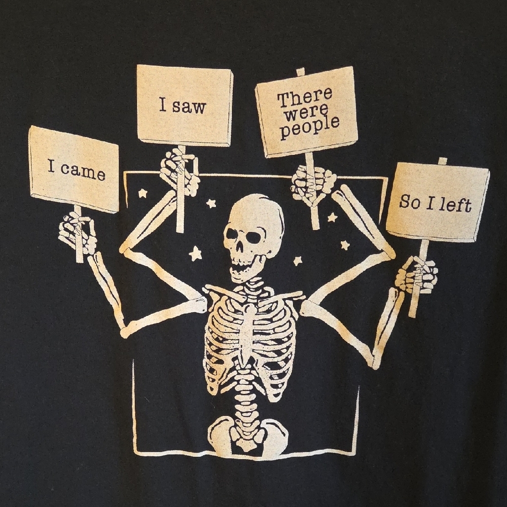 Black Skeleton Introvert Tshirt